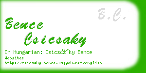 bence csicsaky business card